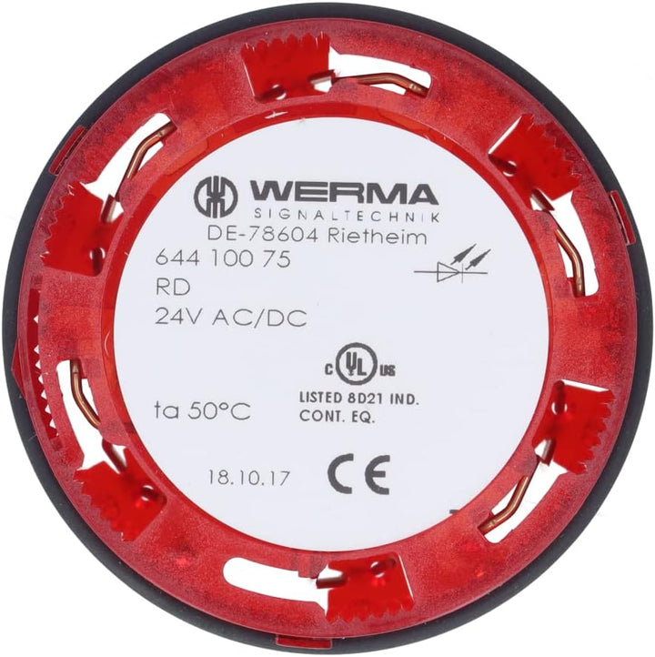 WERMA 644.100.75 RD LED-Dauerlichtelement 24VAC/DC, 24 V, Rot