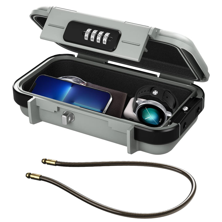 ORIA Tragbarer Tresor mit Zahlencode, Sicherheitsbox Outdoor Sicherheitssafe, mit abnehmbarem Drahts