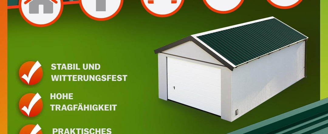GARDEBRUK® 14x Trapezblech 110x46cm = 7m² Verzinkt Rostresistent Wetterfest Profilblech Dachblech We