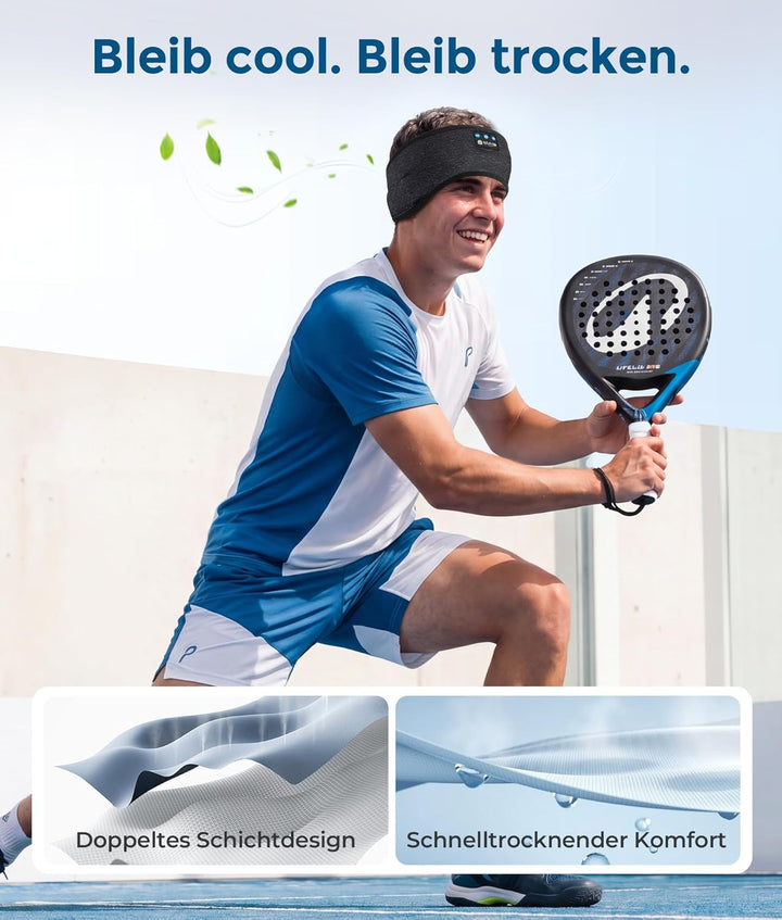 Schlafkopfhörer Bluetooth, Kopfhörer Schlafen, Schlaf Stirnband Kopfhörer Headband Schlafmaske, Spor
