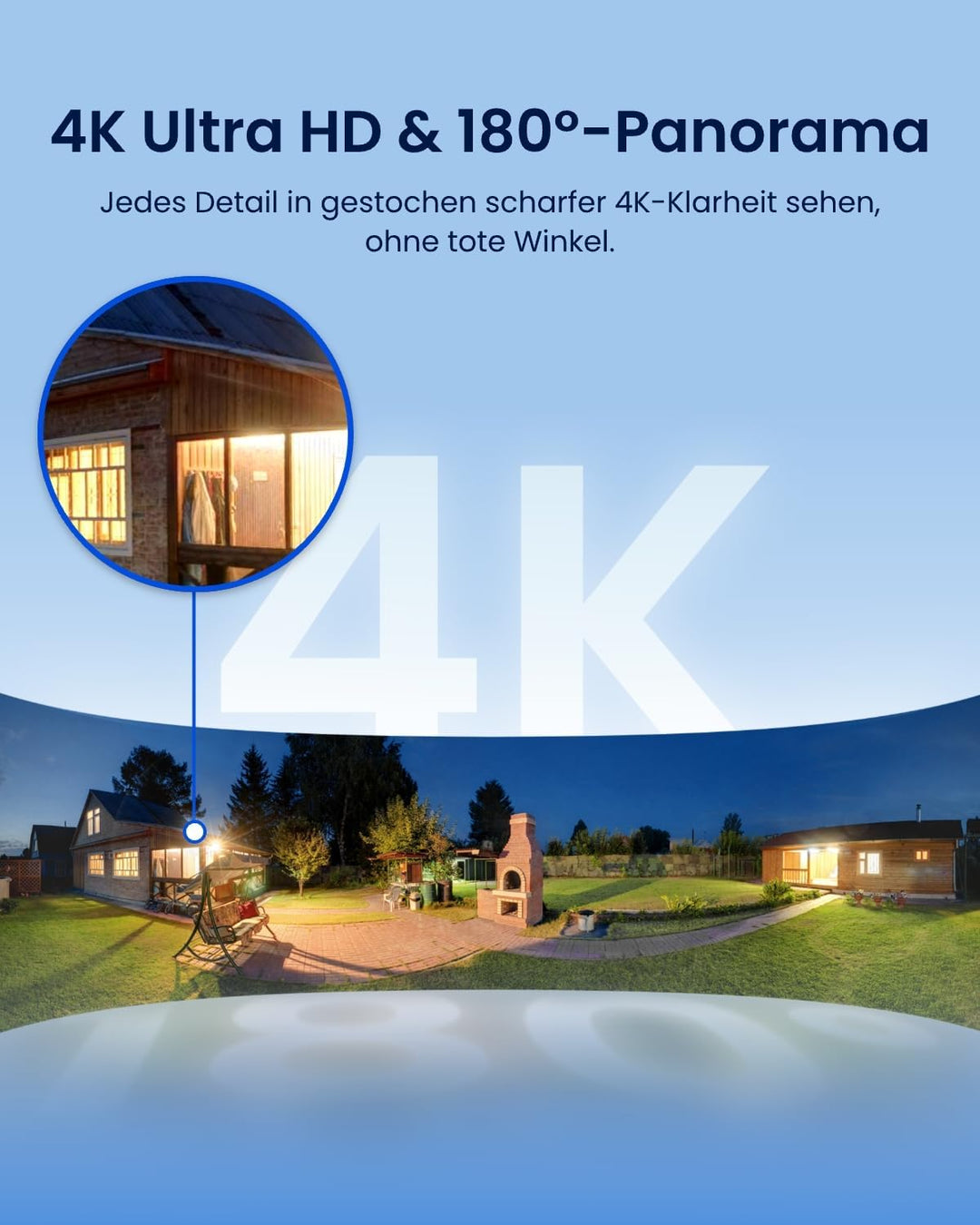 Reolink Elite Floodlight WiFi, 4K Wi-Fi 6 Überwachungskamera Aussen mit 3000 Lumen Flutlicht, Dimmba