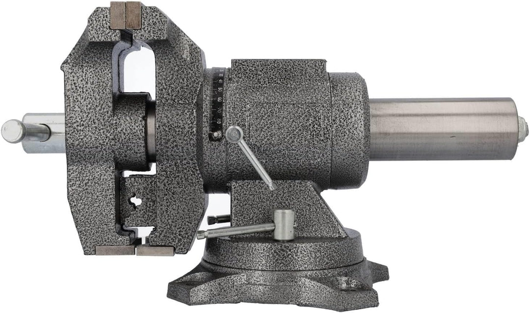 HRB Profi Schraubstock drehbar gross - 125 mm Spannweite-, multifunktionaler Profi Tischschraubstock