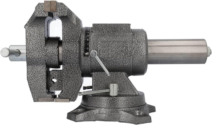 HRB Profi Schraubstock drehbar gross - 125 mm Spannweite-, multifunktionaler Profi Tischschraubstock