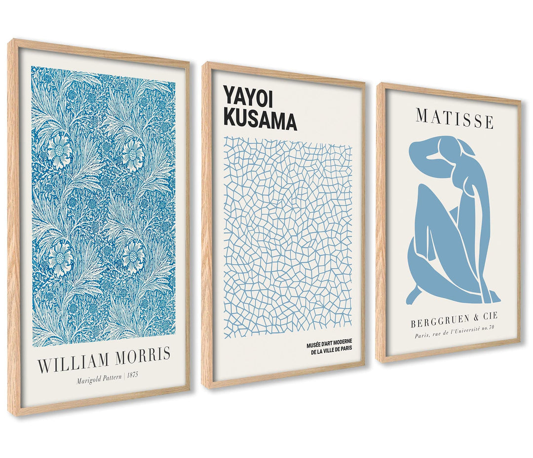ag.art deco Poster Set Yayoi Kusama Matisse | 3 Stück 50x70cm | Gemälde Bild Bunte Linien Poster Sur