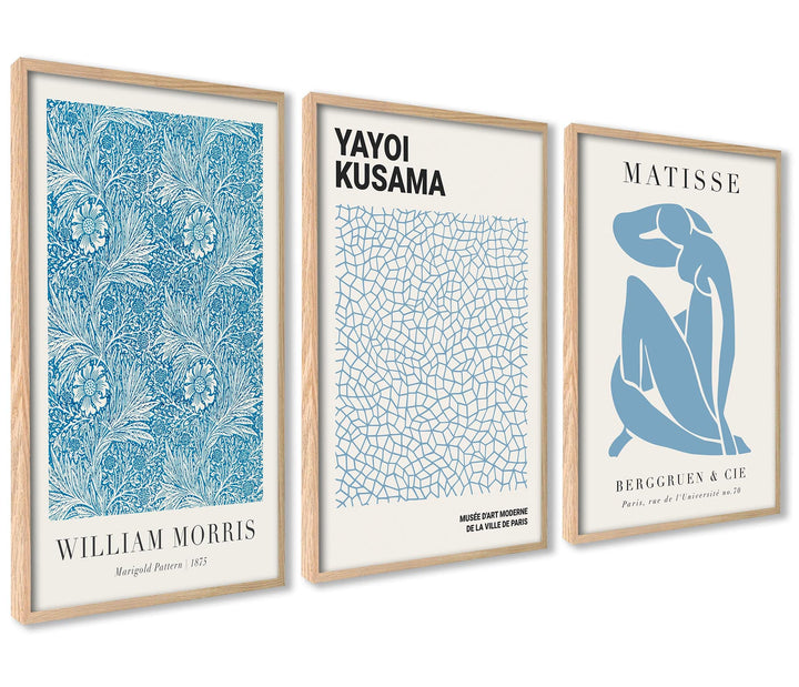 ag.art deco Poster Set Yayoi Kusama Matisse | 3 Stück 50x70cm | Gemälde Bild Bunte Linien Poster Sur