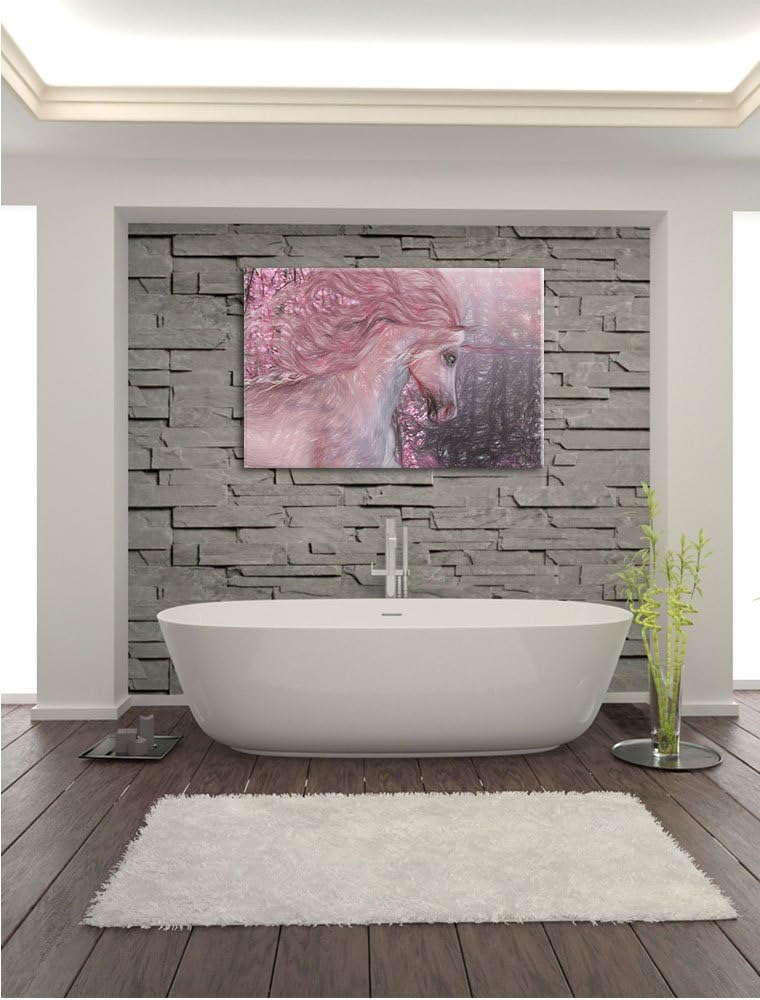 Pixxprint Einhorn als Leinwandbild/Grösse: 100x70 cm/Wandbild/Kunstdruck/fertig bespannt, 100x70