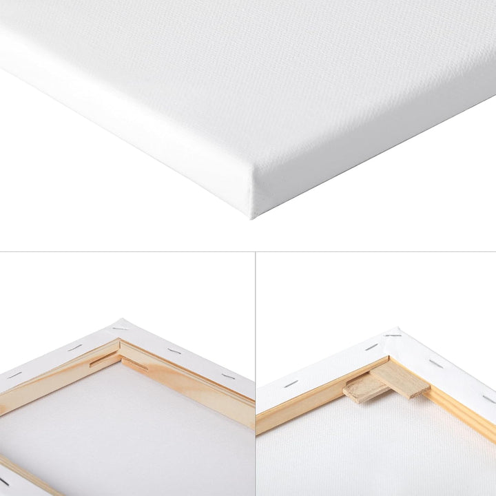 Keilrahmen 3er Set Leinwand 50x70 cm aus 100% Baumwolle 380 g/m² Leinwand Set Maltuch zum Malen 50x7
