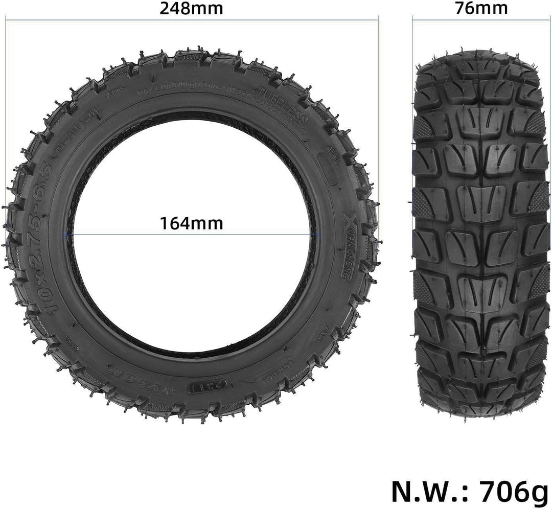 10x2,75-6,5 Off-Road Tubeless Reifen für Kugookirin G3, Kukirin G2 Master (ab August 2025) Elektroro