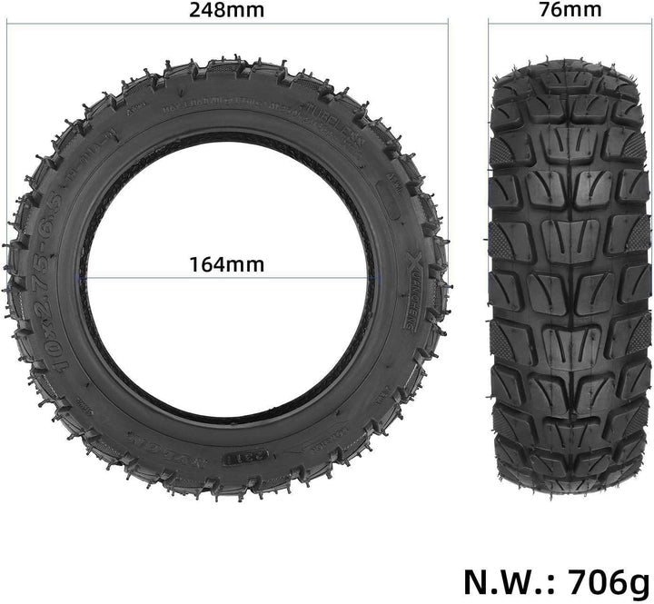 10x2,75-6,5 Off-Road Tubeless Reifen für Kugookirin G3, Kukirin G2 Master (ab August 2025) Elektroro