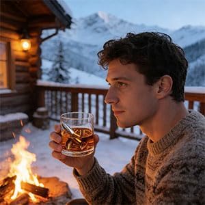 YUEMING Whiskey Steine Set Geschenke für Männer, Whisky-Geschenkset Whiskey Edelstahl Eiswürfel kann