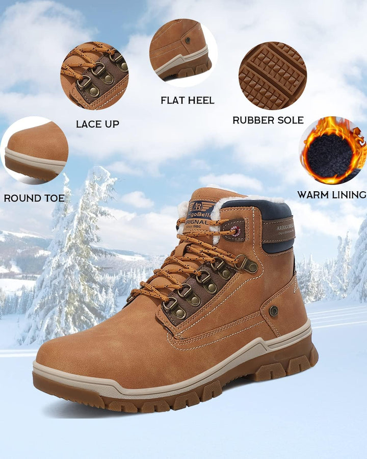 ARRIGO BELLO Winterstiefel Herren Winterschuhe Gefüttert Rutschfeste Warm Stiefel Gemütlich Trekking