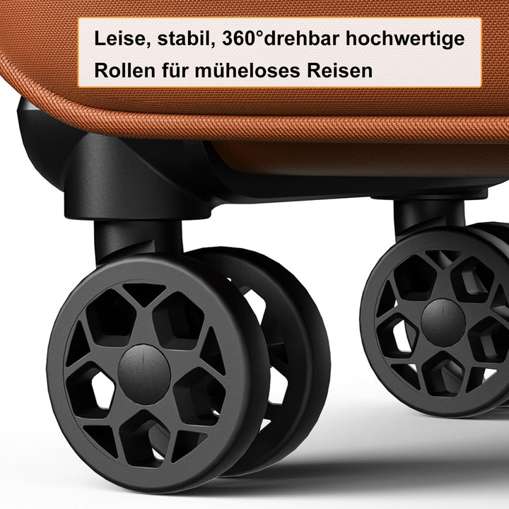 Weichschalenkoffer erweiterbar - Handgepäck Koffer klein 55x38x23cm, Stoffkoffer Trolley wasserfest,
