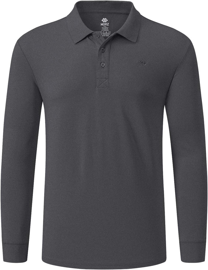 MoFiz Herren Poloshirt Langarm Baumwolle Polohemd Freizeit Polo Golf Wintershirts mit Kragen XXL Dun