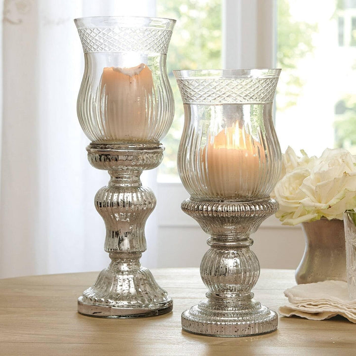 Loberon Kerzenständer 2er Set Luisant, Silber/klar