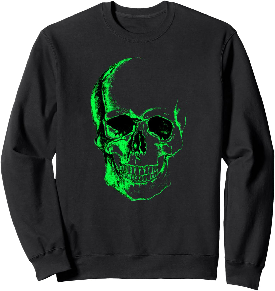 Totenschädel, grüne Grafik Sweatshirt