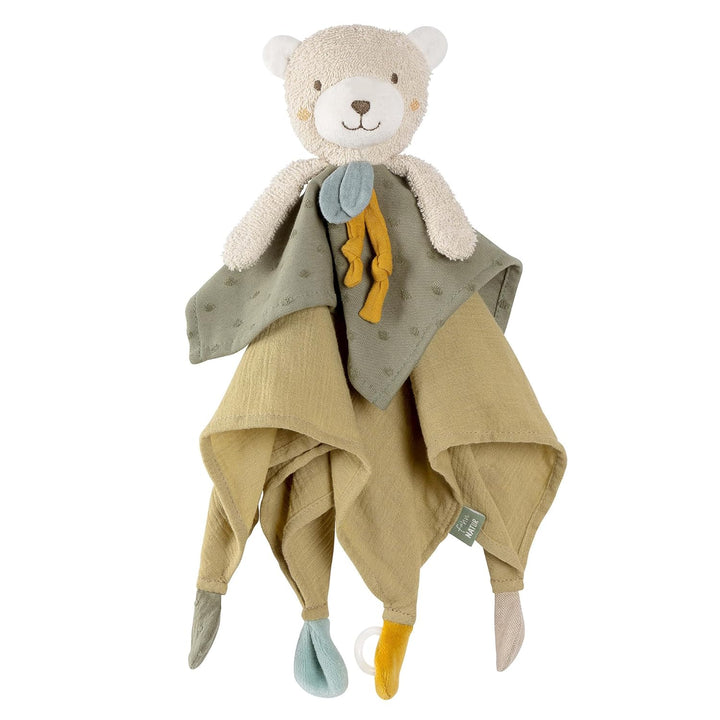 Fehn Schmusetuch Bär fehnNATUR - Spielkamerad & Stofftier-Schnuffeltuch mit Baumwolle aus kontrollie