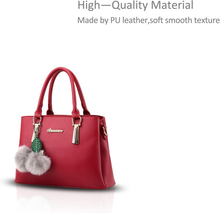 Nicole&Doris Neue PU-Leder beiläufige Art und Weise Handtasche Schultertasche Messenger Bag Rot, Rot