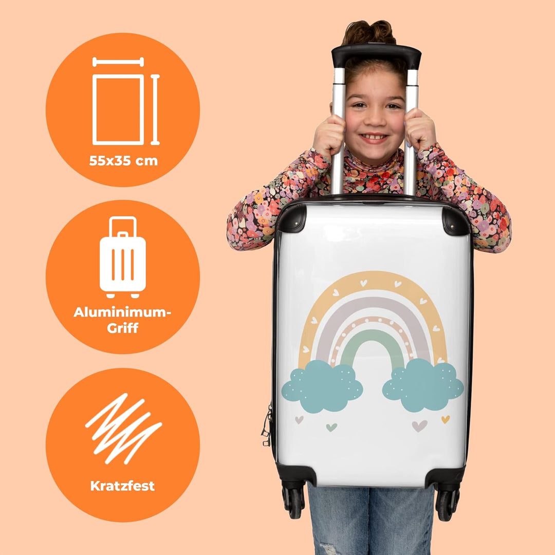NoBoringSuitcases.com® Koffer Handgepäck - Kinderkoffer Mädchen, Reisekoffer Kinder, Leichtgewicht,
