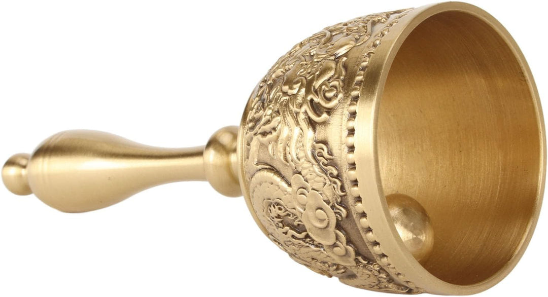 Handglocke aus Messing, lauter Klang und stabiler Griff, dekorative Handrufglocke für Hochzeiten, Sc
