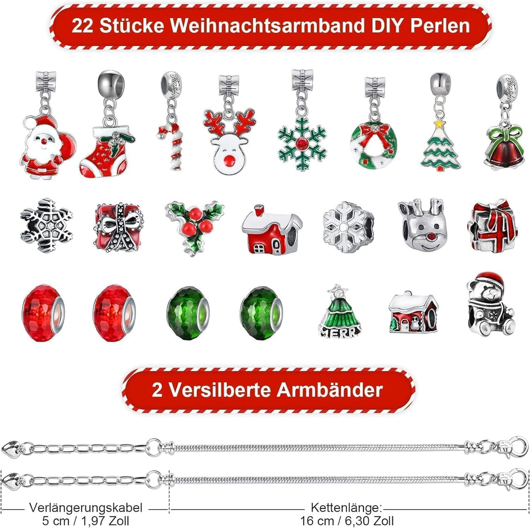 Adventskalender 2025 Kinder Mädchen, Weihnachtskalender Schmuck Basteln Mädchen Geschenke, 24 Bastel