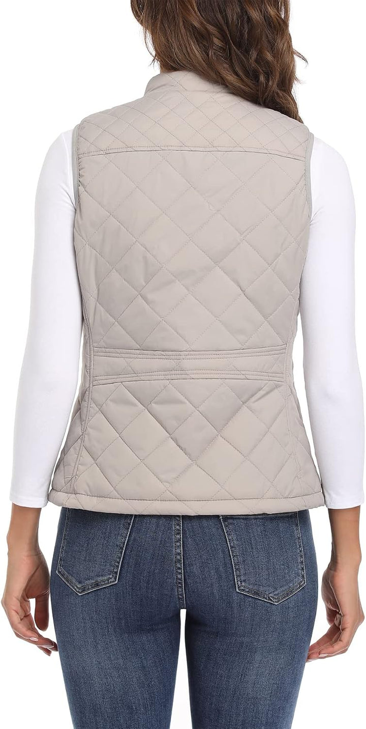 MISS MOLY Damen Weste mit Stehkragen Weste Jacke Winter Warm Ultraleicht Hellgrau 38-40, Hellgrau 38
