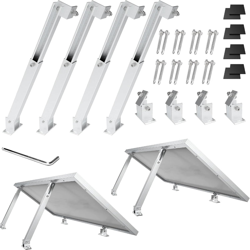 2 Sets SAVOLAR Solarmodul Halterung Balkonkraftwerk Flachdach (15-60°) Winkel Einstellbar, 50-100cm