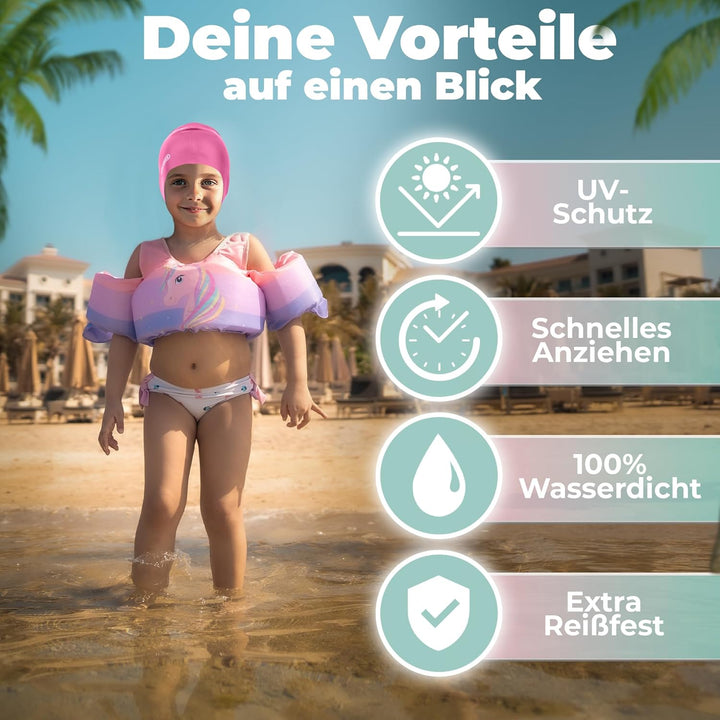 KIDVERSE Badekappe Mädchen - Wasserdichte Badekappe mit Anti-Rutsch-Noppen - Schwimmhaube mit UV-Sch