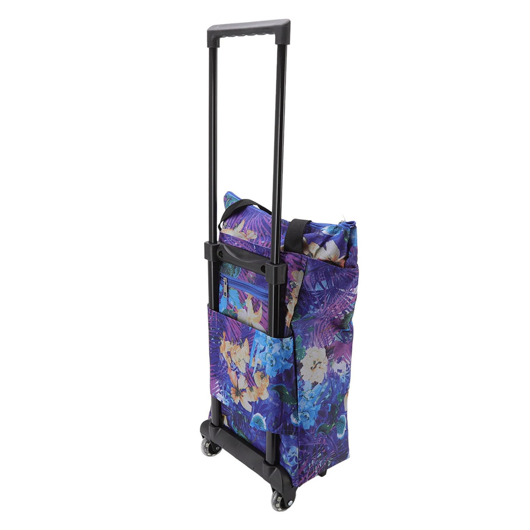 600D Oxford Tuch Stahlrohr Faltbarer Einkaufs Wagen mit Rädern, Trolley Tasche auf Rädern Wasch Bar