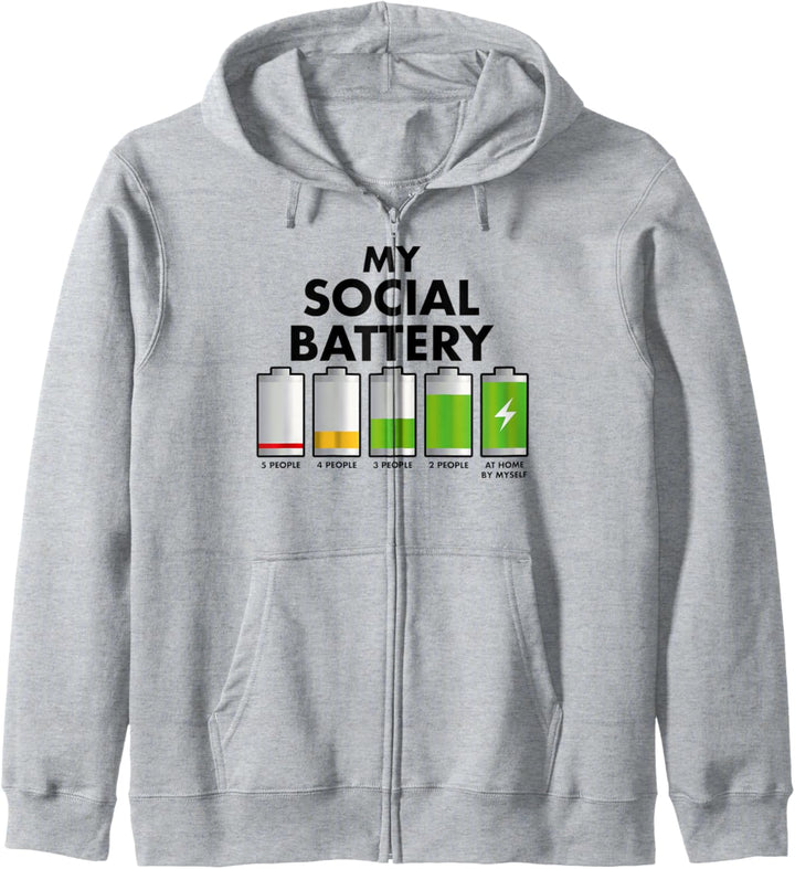 Lustig Introvertiert Introvert My Social Battery With People Kapuzenjacke