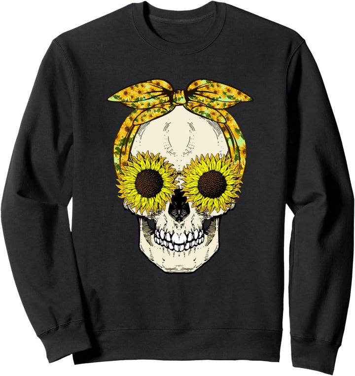 Sonnenblume Schädel Floral Bandana Frauen Sonne Blume Schäde Sweatshirt
