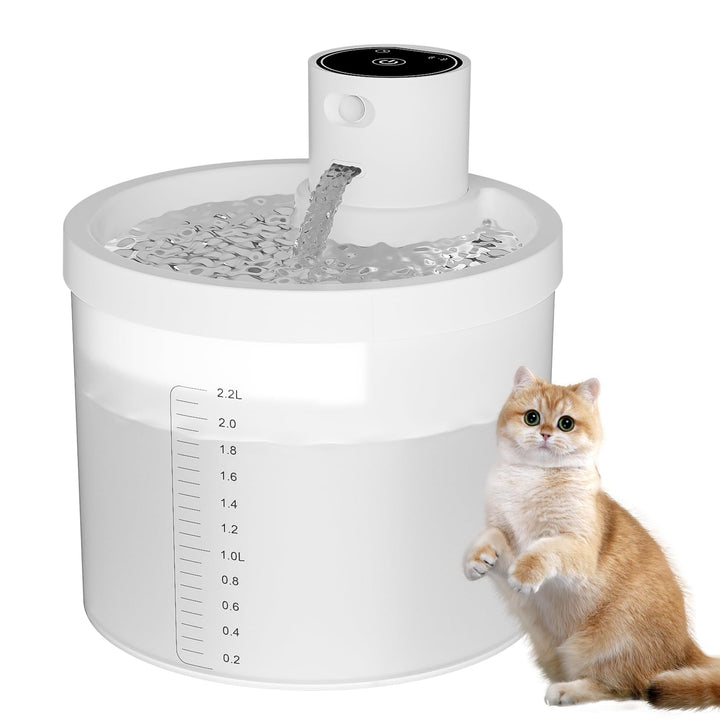 Katzenbrunnen Kabellos 2.2L Trinkbrunnen für Katze,Katzenbrunnen Kabellos mit Bewegungsmelder,Ultra
