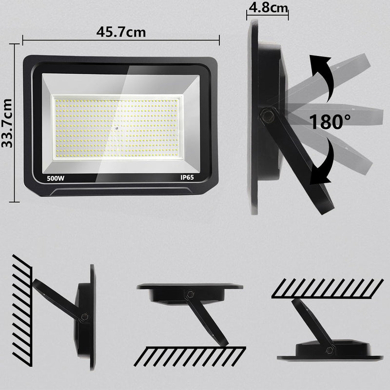 loyal 10 Stücke 500W 50000LM LED Strahler Aussen, Superhell 3000K Warmweiss LED Scheinwerfer, IP66 W