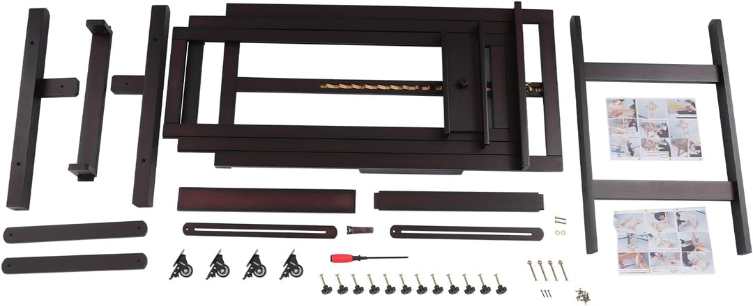 Staffelei Holz Einstellbar 140-300cm Staffeleien Gross mit Rädern, waagerecht und senkrecht malen, f