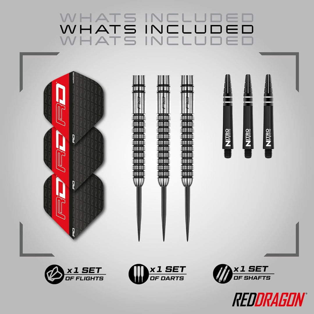 RED DRAGON Gian Van Veen Premium Wolfram Darts Set mit Flüge und Stielen 24.0 Gramm, 24.0 Gramm