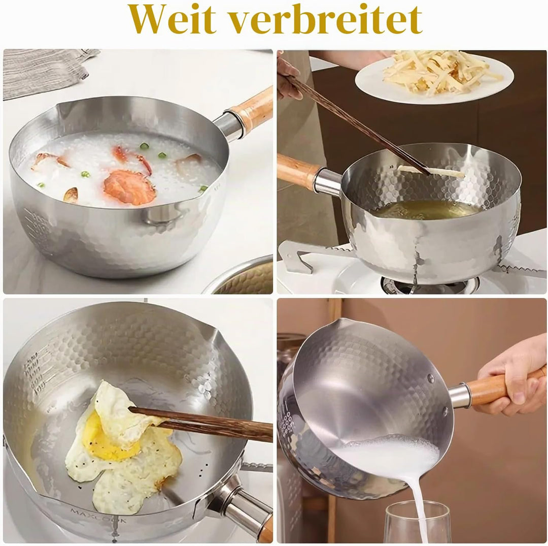 20cm/7.9in Yukihira Kochtopf Edelstahl Antihaft Kasserolle mit Deckel Traditionell Japanischer Pfann