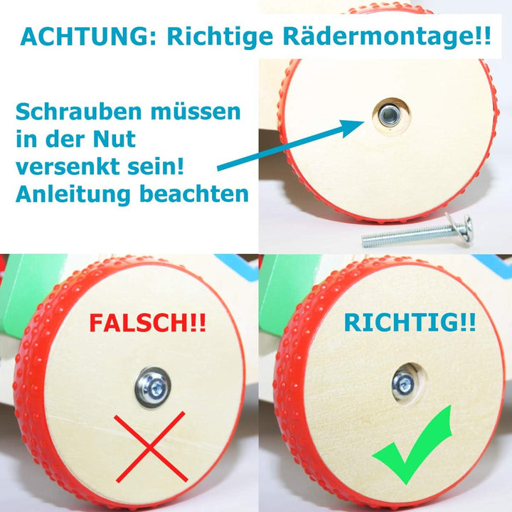 Lauflernwagen-Holz; Stabiles Lauflernhilfe Spielzeug für Kinder; Gehhilfe Holzspielzeug mit Motorik