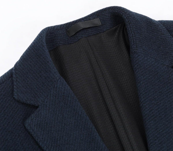 Allthemen Herren Sakko Wolle Tweed Klassisch Blazer 2 Knöpfe Gefütterter Winterjacke mit Streifen Üb