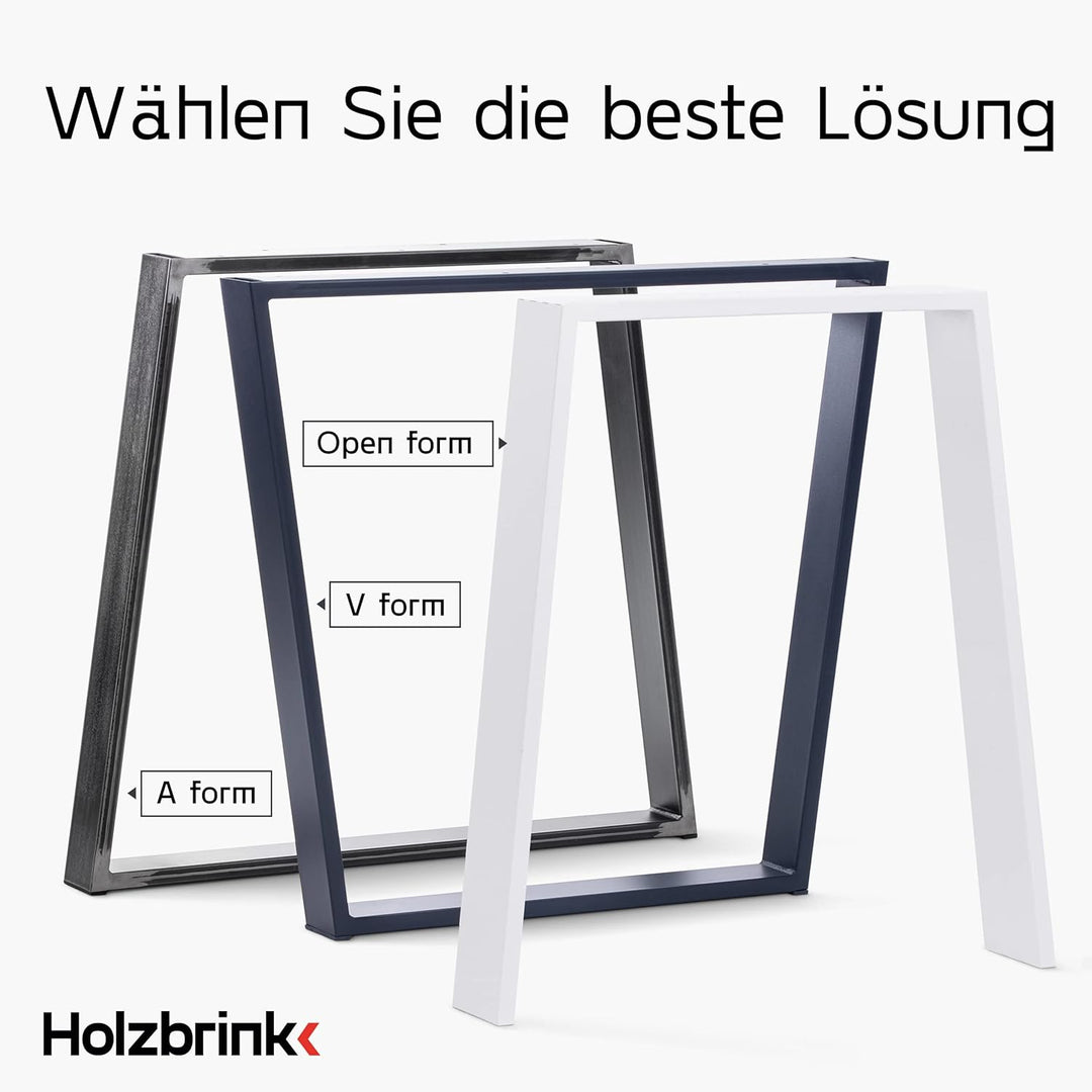 HOLZBRINK Tischbeine Trapez für Couchtisch/Sitzbank, 30/40x43cm, Schwarz, 1 Stück, HLT-20-C-BB-9005