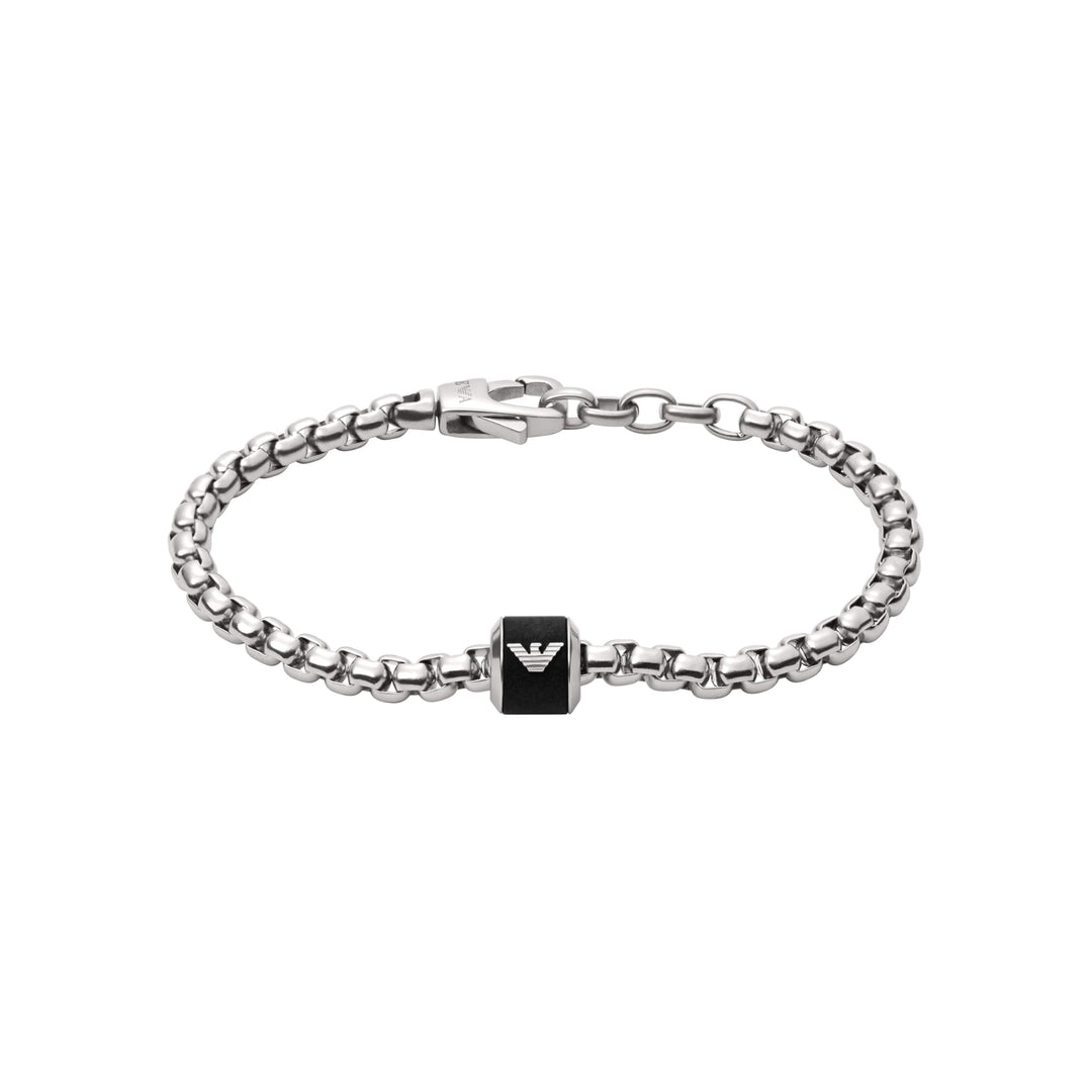 Emporio Armani Armband Für Männer Essential, Länge: 190mm, Höhe: 11mm, Breite: 10mm Silbernes Edelst