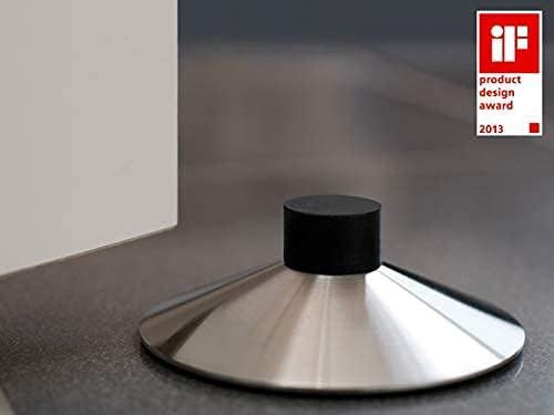PHOS Design, TSB100-18, Edelstahl-Türstopper Volcano, Türkeil für schwere Türen ohne Bohren, Ø100 mm