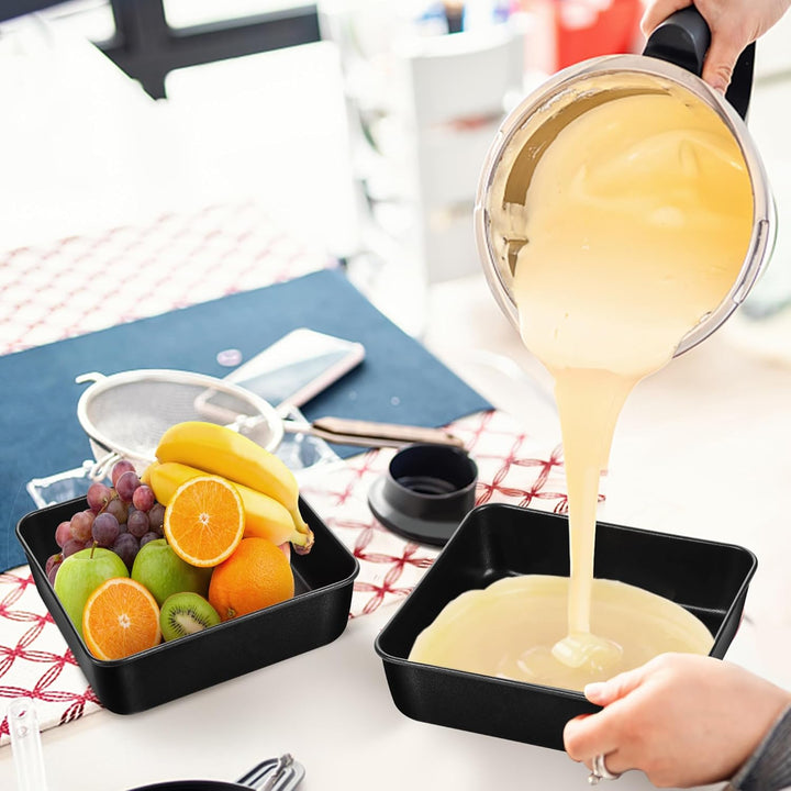 TEAMFAR Quadratisch Auflaufform 2er Set, Edelstahl Brownie Kuchenform Eckig mit Antihaftbeschichtet,