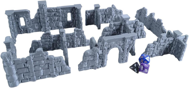 Überwucherte Ruinen Modellbausatz für Fantasy Tabletop Wargaming Gelände