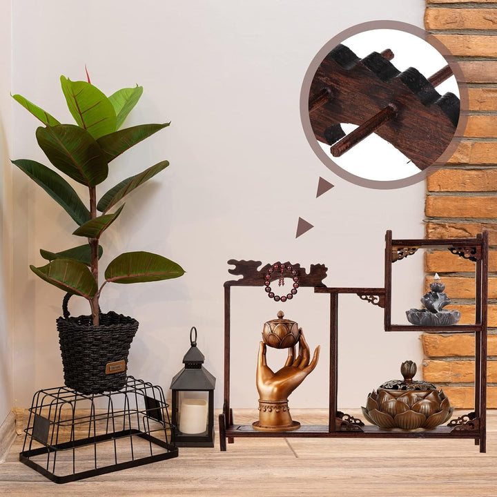 STOBOK Ausstellungsstand Antikes Ausstellungsregal Aus Rustikalen Buch Regal Palisander-Display-stän