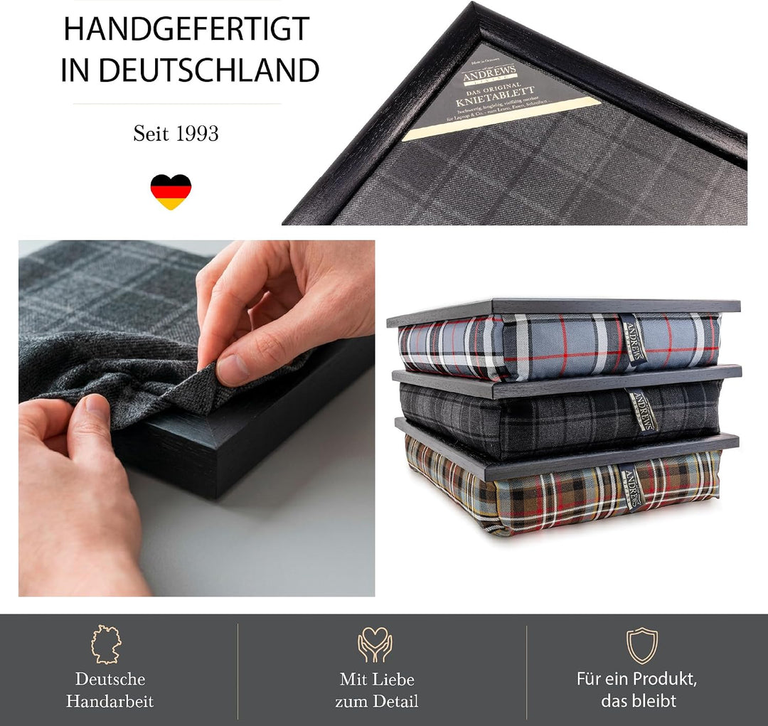 Andrews Living Kariertes Knietablett: Allover-Schottenkaro (Grey Highlander) Grey Highlander 1 Stück