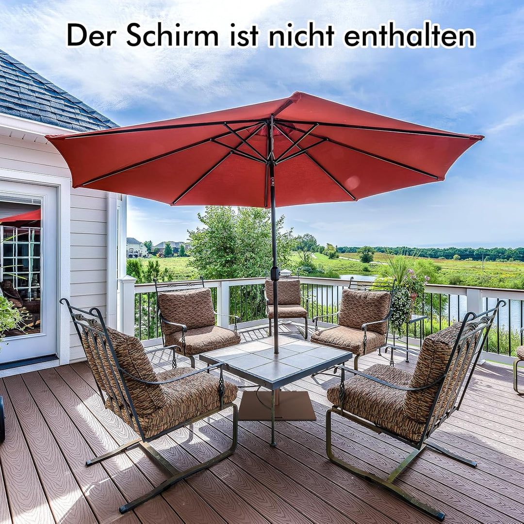 COSTWAY 21,5 kg Sonnenschirmständer, Schirmständer mit 2 integrierten Rädern & Tragegriff, quadratis