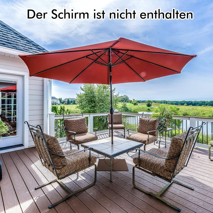 COSTWAY 21,5 kg Sonnenschirmständer, Schirmständer mit 2 integrierten Rädern & Tragegriff, quadratis