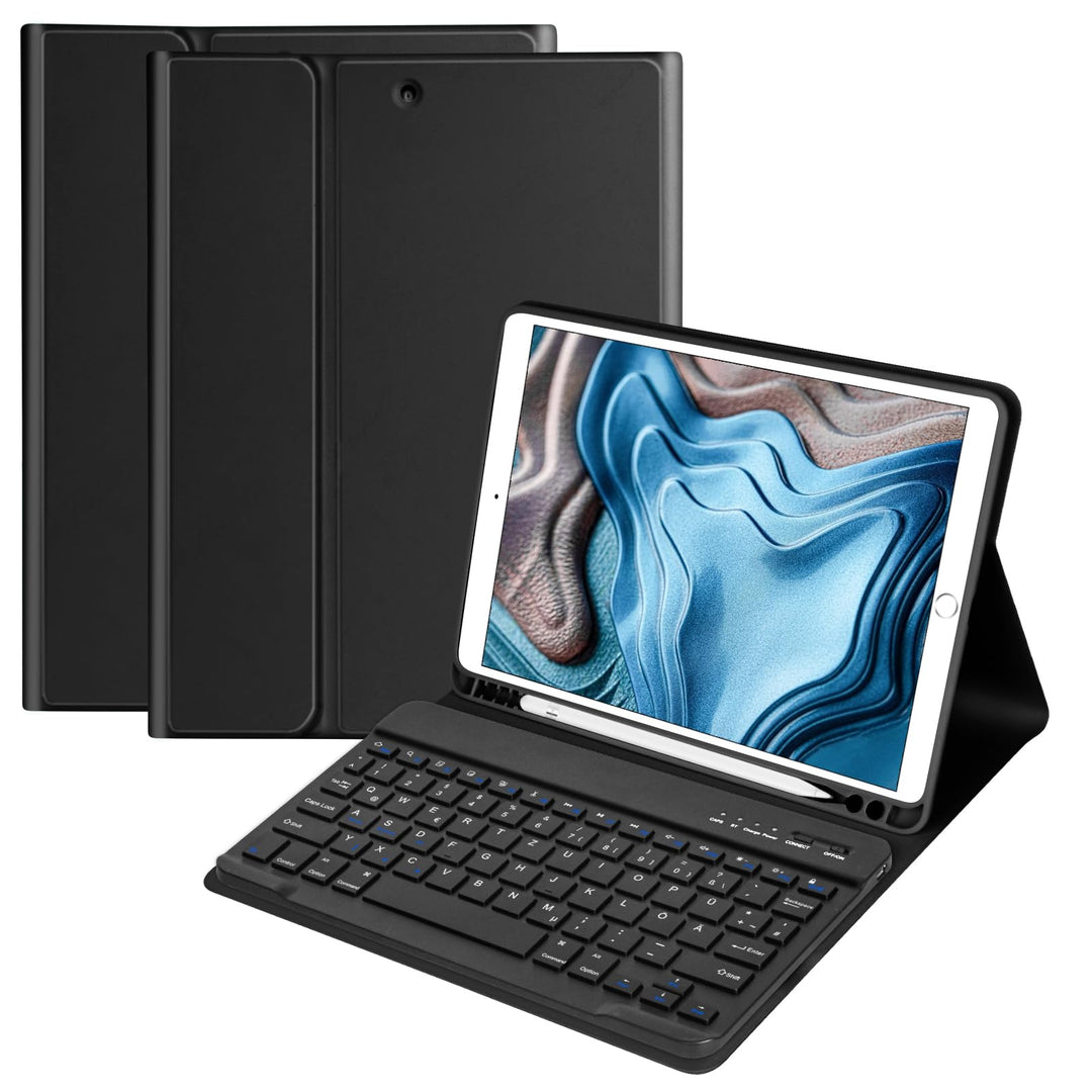Tastatur Hülle 10.2 Zoll für IPad 9th Gen 2021/8th Gen 2020/7th Gen 2019/IPad Air 3 Gen 2019/IPad Pr