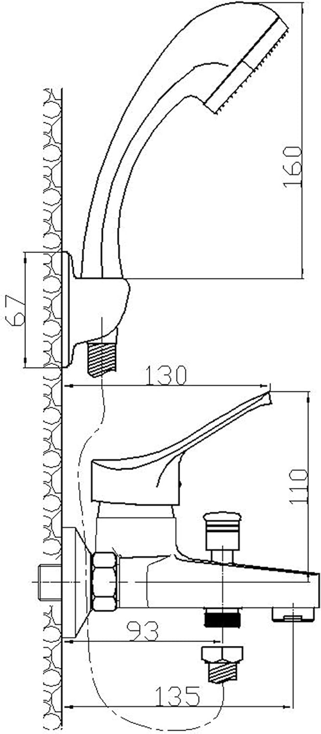 Ambrosiana SEI14020000 Mischbatterie für Badewanne, aussen, Chrom Einzeln, Einzeln