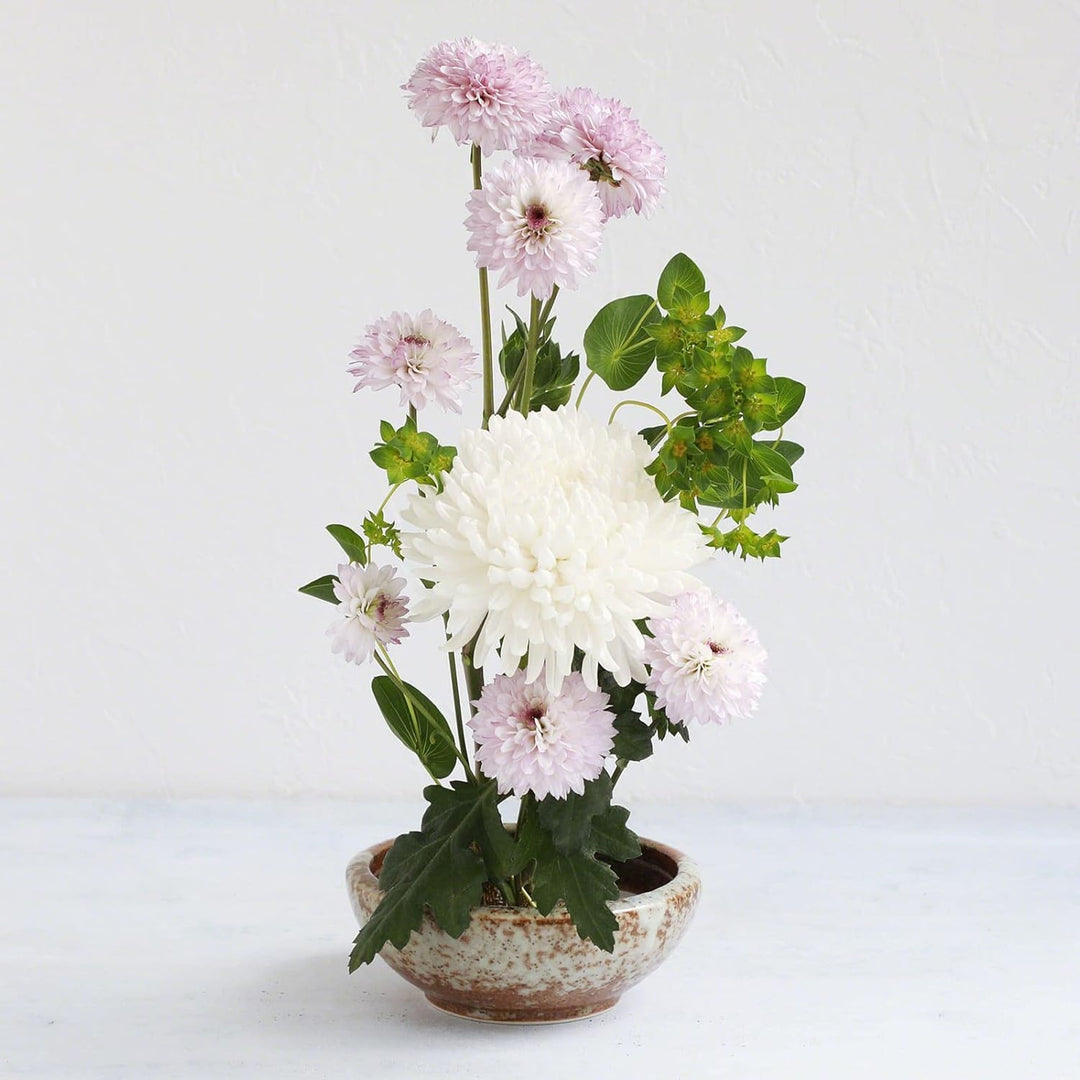 Wazakura Minoyaki Serie Kleine Runde Glasierte Ikebana Blumenvase, Made in Japan, Handbemalte Kerami