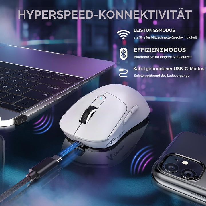VGN GAMEPOWER x Attack Shark X3MAX PAW3950 Kabellose Gaming-Maus Superlight, 42000DPI, 49g Ultraleic
